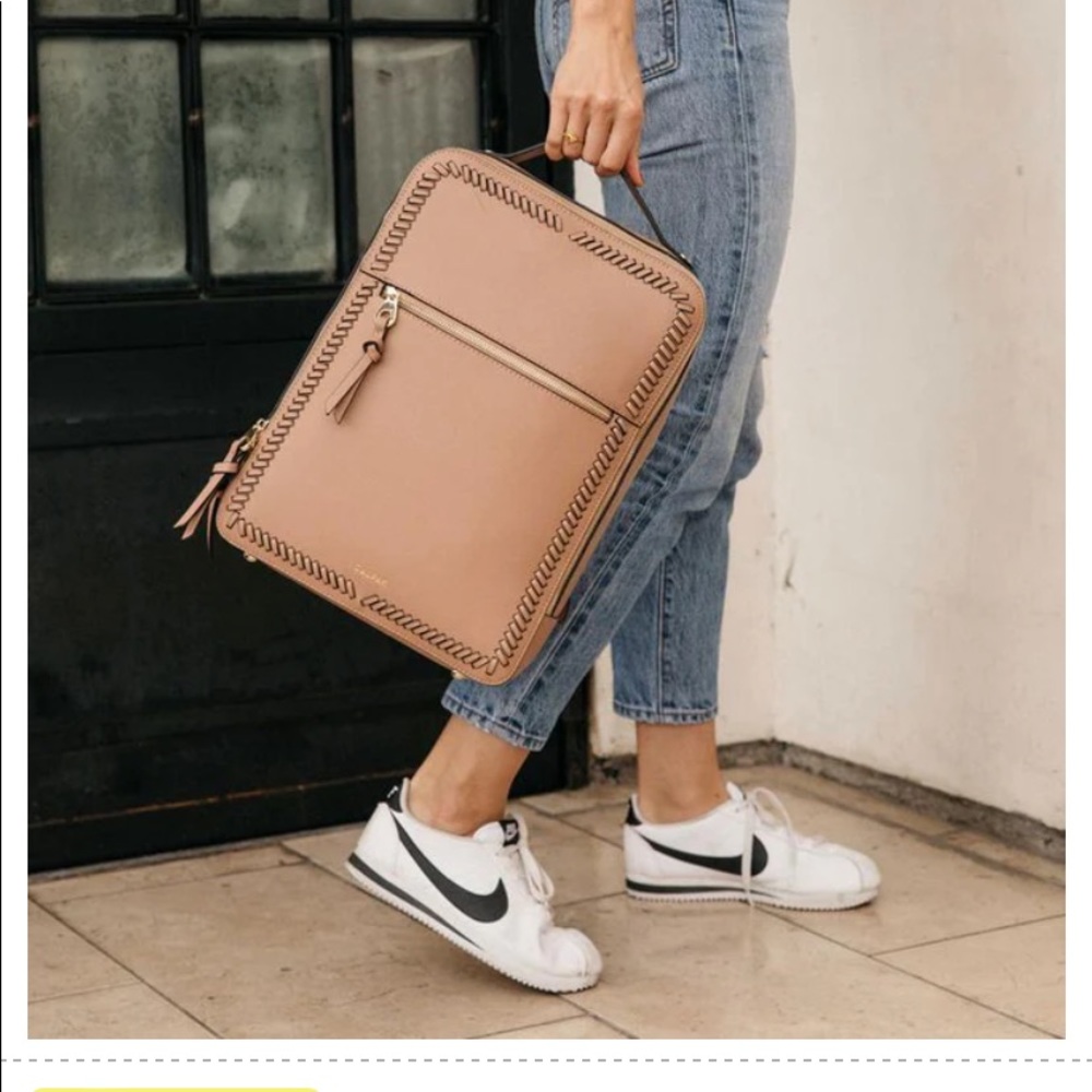 Calpak Kaya Laptop Backpack in Caramel.